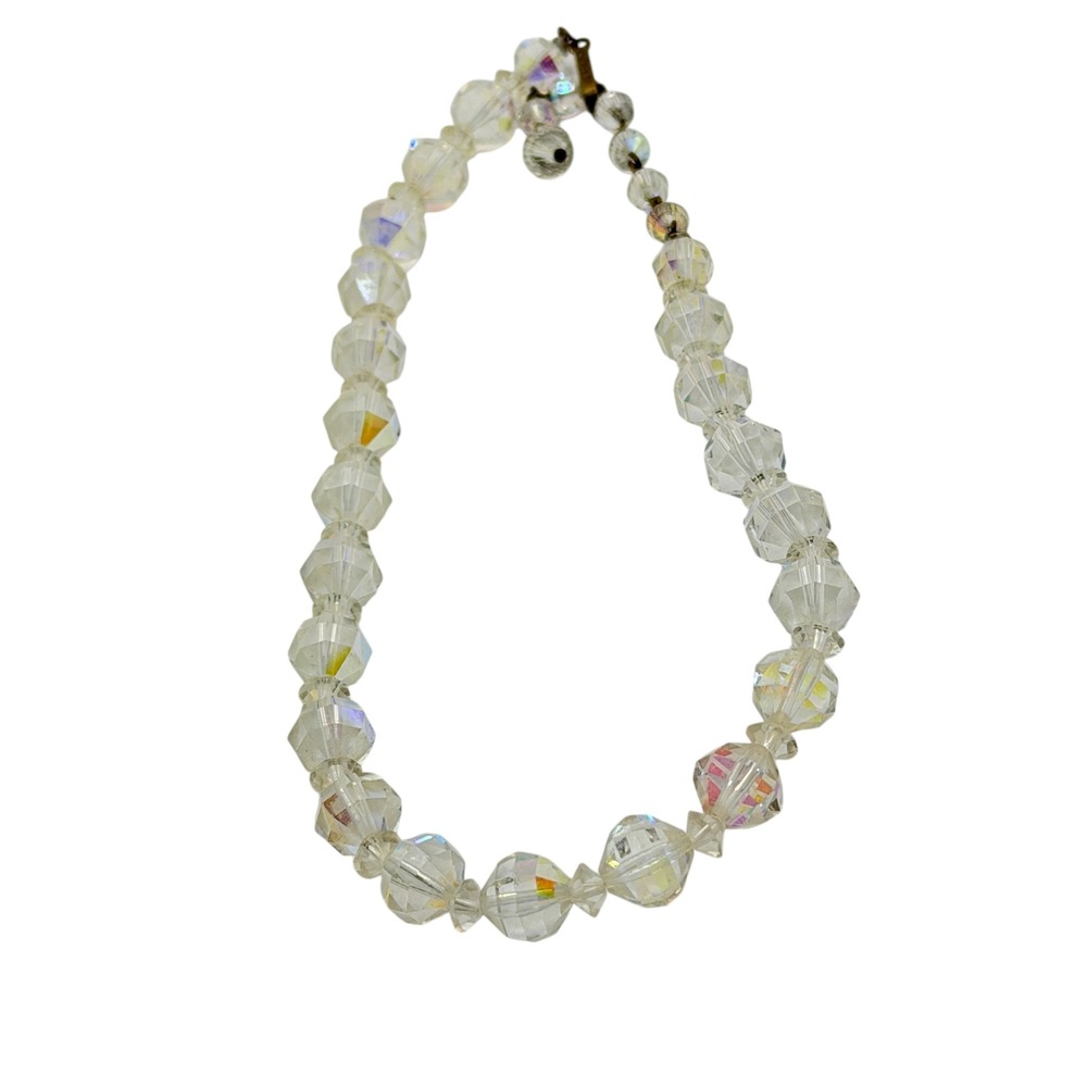 Laguna Crystal Necklace Women OS Clear AB Iridescent Excellent Vintage 1950s - Picture 16 of 17